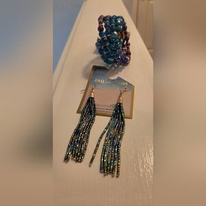 Elegant Beaded Bracelet and Earring Set